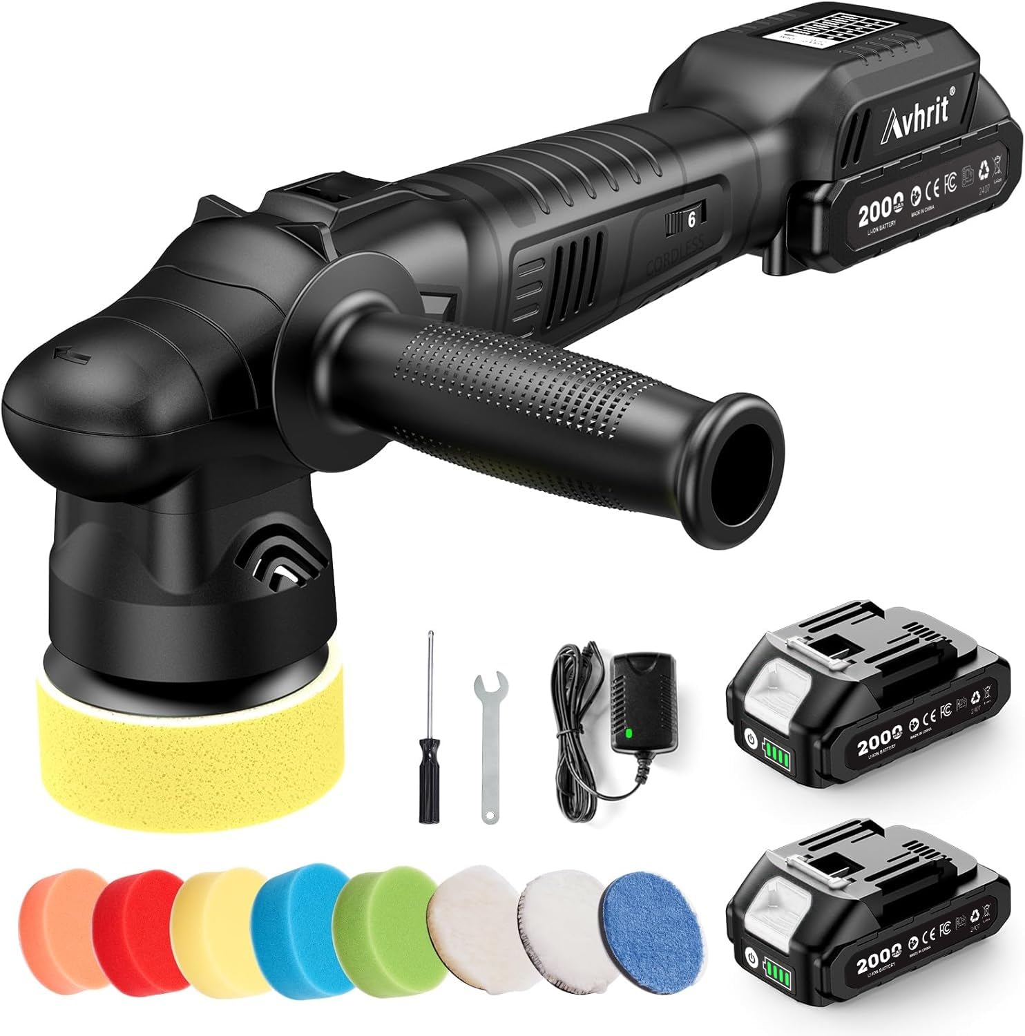 Amazon | 【2026新型 75mm】Avhrit 電動ポリッシャー 車用ミニ